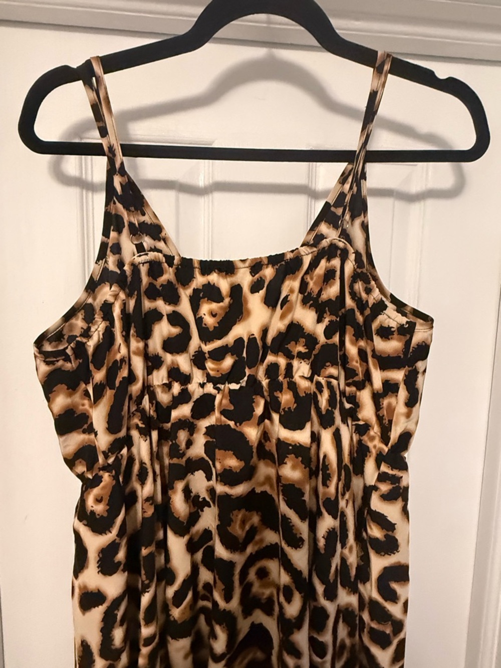 Shein Curve Leopard Print Spaghetti Strap Dress - Brown & Black - Picture 2 of 4